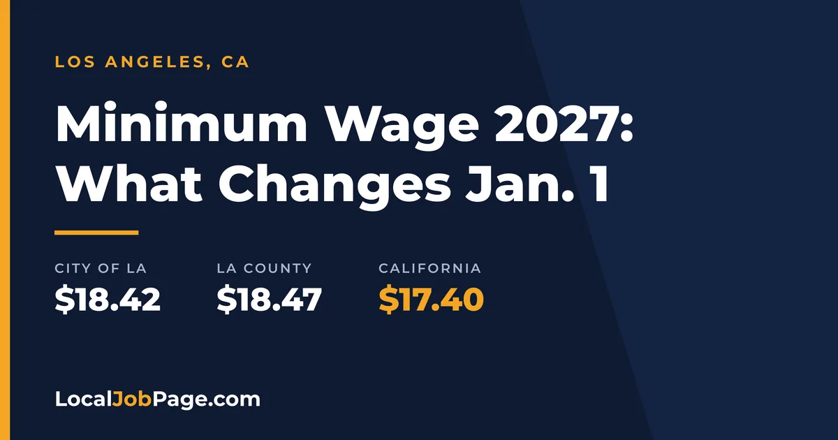 Los Angeles Minimum Wage 2027: What California's January 1 Raise Means for Your Paycheck